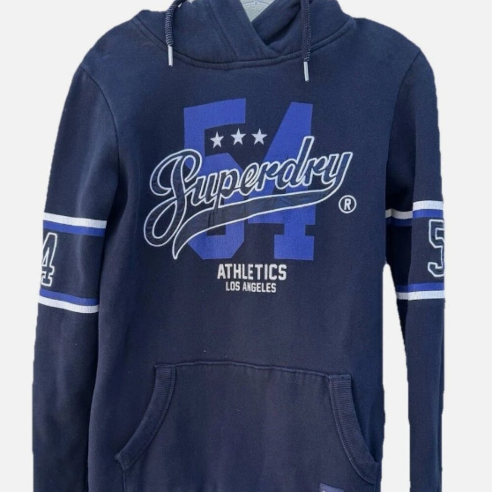 Superdry Women’s Size US 2 Navy Beccy Hooded Sweatshirt Dress 54 Athletics LA